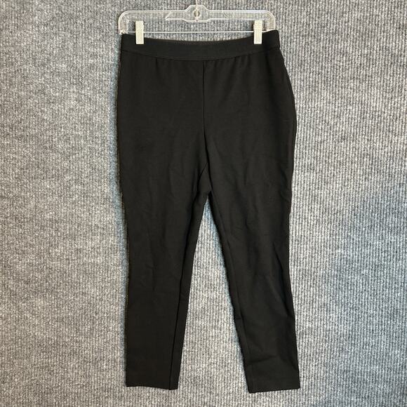 Talbots Womens Soho Ankle Pants Sz 6 Petite Black Pull On Office Career Stretch - Picture 1 of 8